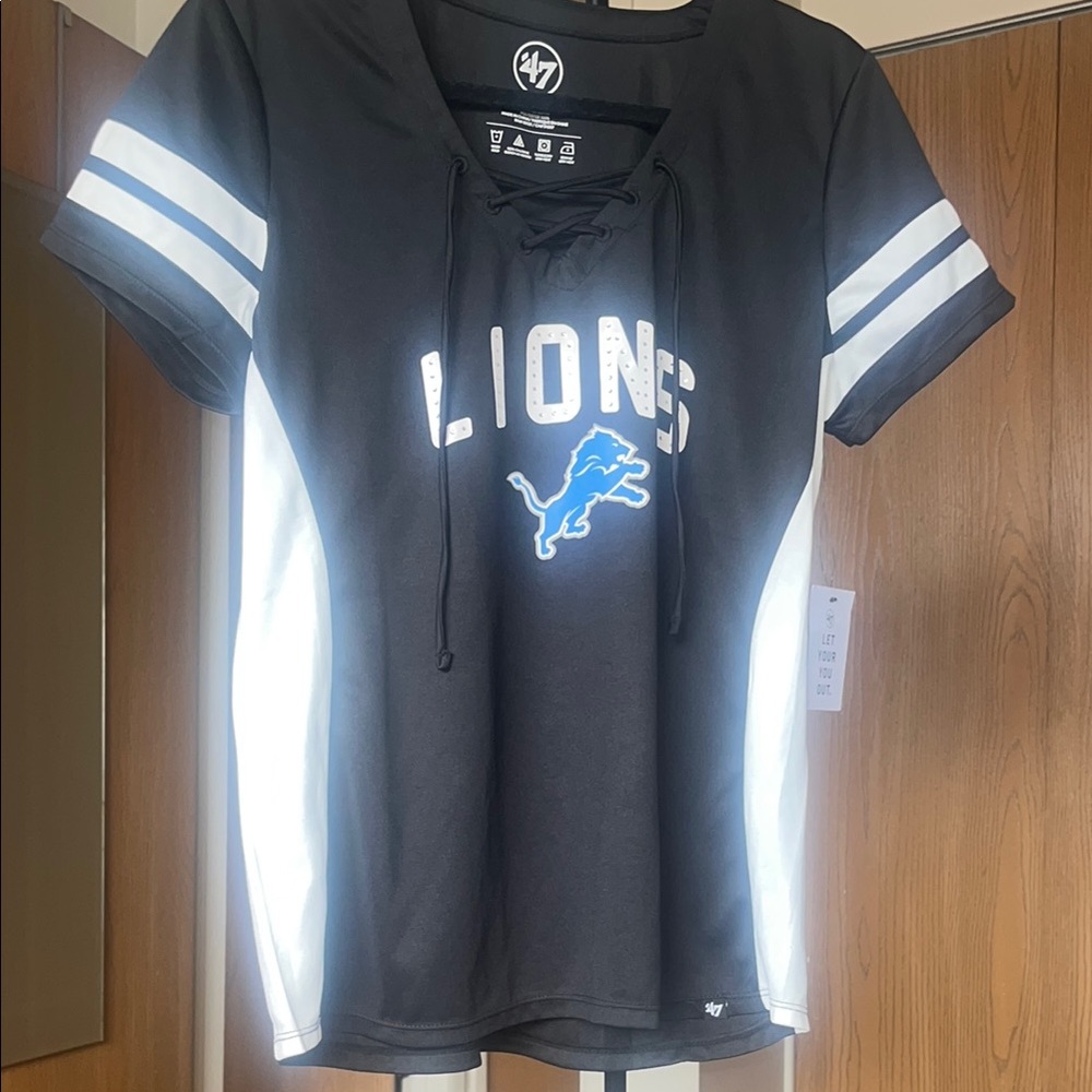 NFL Detroit Lions Black and White T-Shirt